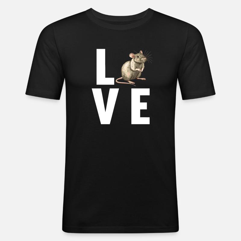 Ratten Ratte - Männer Slim Fit T-Shirt - Schwarz
