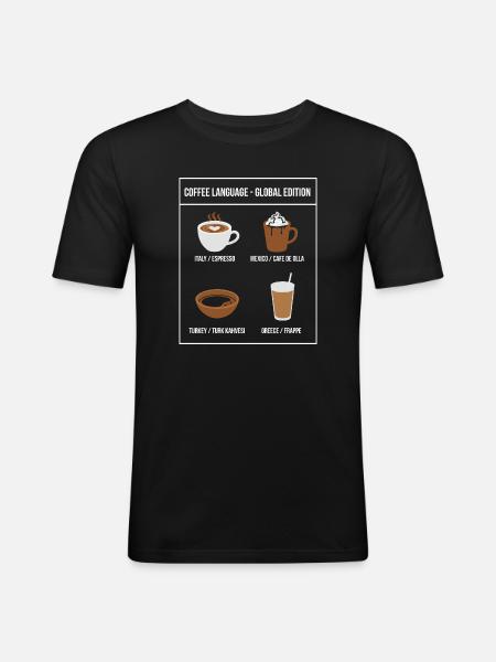 Coffee Language Global Edition - Men's Slim Fit T-Shirt - black