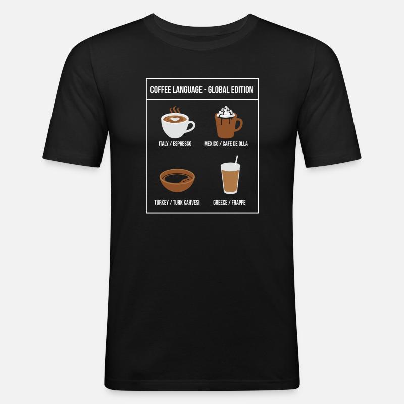 Coffee Language Global Edition - Men's Slim Fit T-Shirt - black