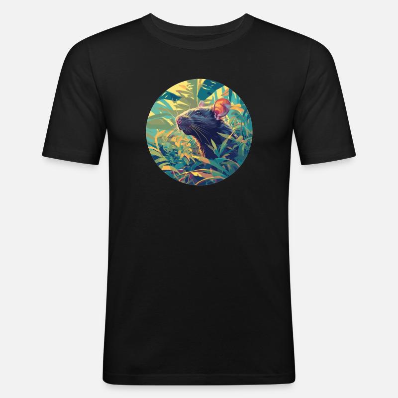 Ratten Ratte - Männer Slim Fit T-Shirt - Schwarz