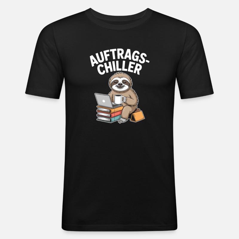 Commander Chiller Commander Chiller Bureau Sloth - T-shirt près du corps Homme - noir