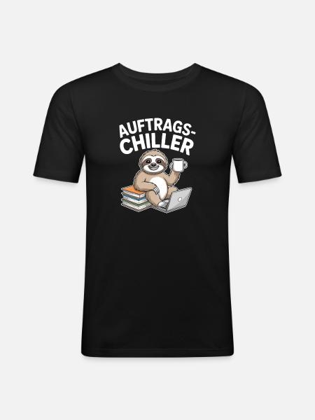 Commander Chiller Commander Chiller Bureau Sloth - T-shirt près du corps Homme - noir