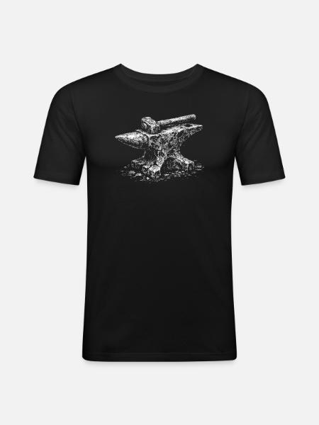 Motif d’enclume en acier forgé - T-shirt près du corps Homme - noir