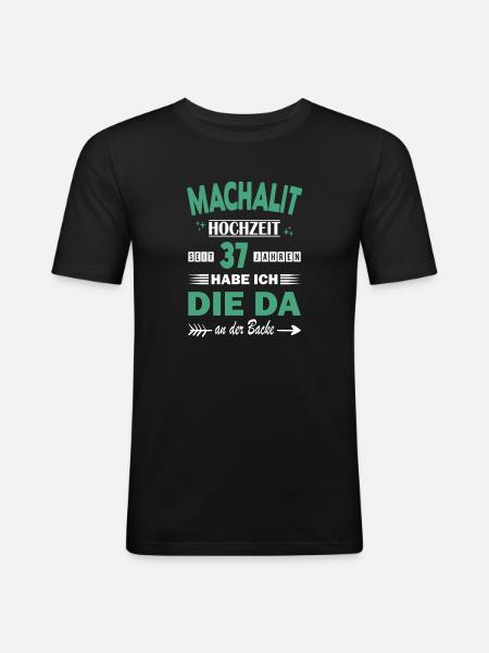 37 Years Relationship Anniversary Wedding Anniversary - Men's Slim Fit T-Shirt - black