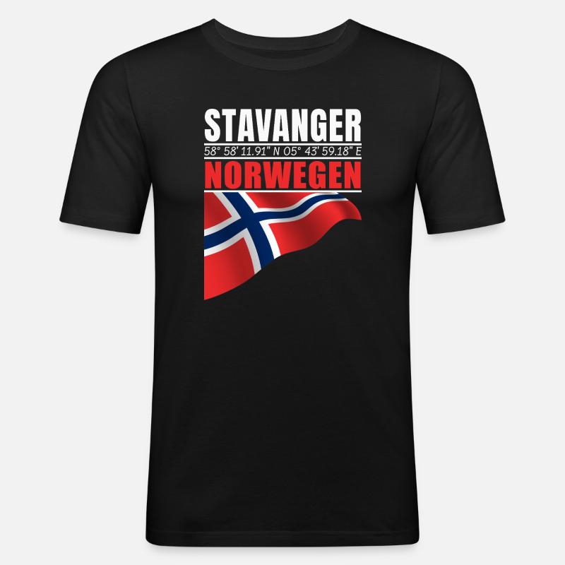 Stavanger - Männer Slim Fit T-Shirt - Schwarz