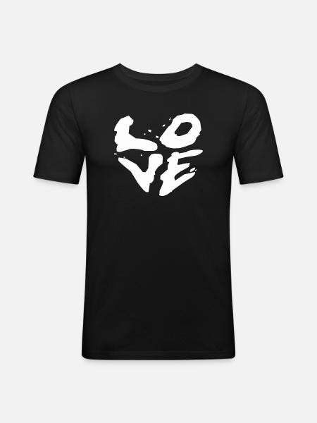 Love Statement Typography Illustration - Men's Slim Fit T-Shirt - black