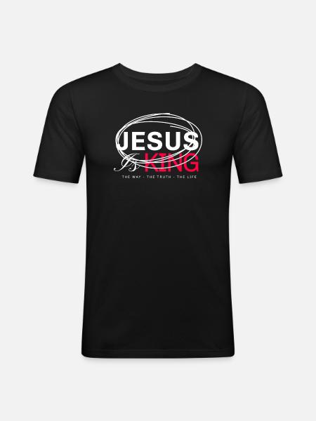 Jesus King Bold Typography - Men's Slim Fit T-Shirt - black