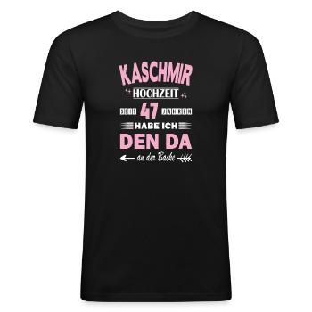 47 Jahre Beziehung Jahrestag Hochzeitstag - Männer Slim Fit T-Shirt - Schwarz - Vorne - Nik (191cm)
