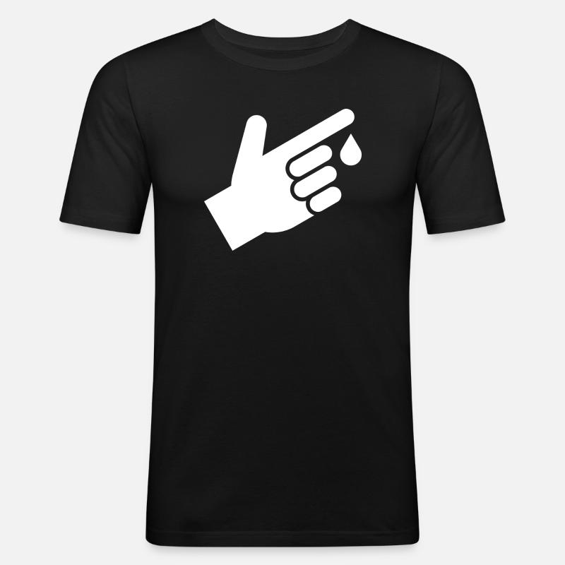 Bluttest, Bluttropfen - Männer Slim Fit T-Shirt - Schwarz