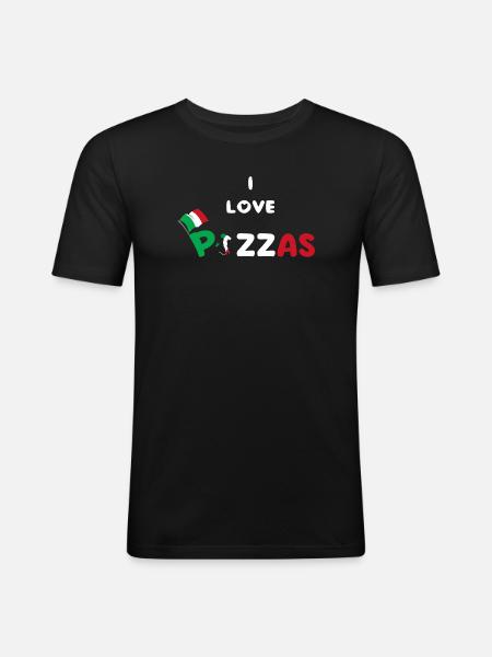 Italienische Pizza Pazzaiolo - Männer Slim Fit T-Shirt - Schwarz