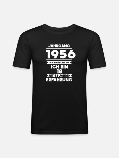 Born in 1956 - Men's Slim Fit T-Shirt - black