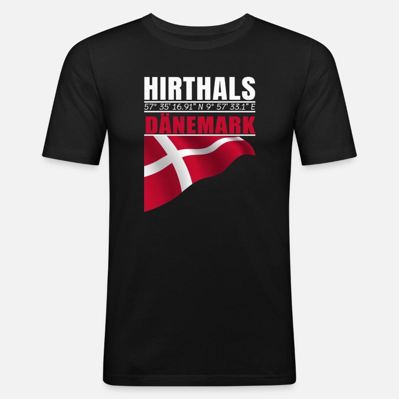 Hirthals - Männer Slim Fit T-Shirt - Schwarz