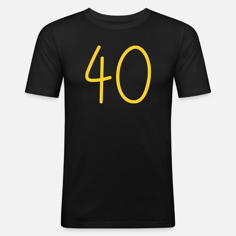 40 - Männer Slim Fit T-Shirt - Schwarz