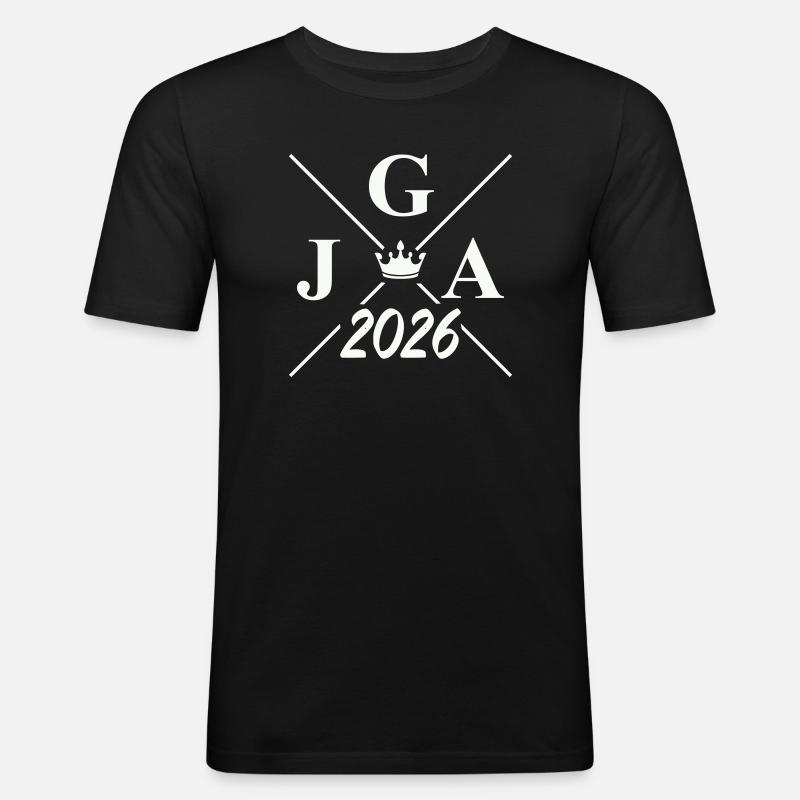 Jga 2026 Logo - Männer Slim Fit T-Shirt - Schwarz