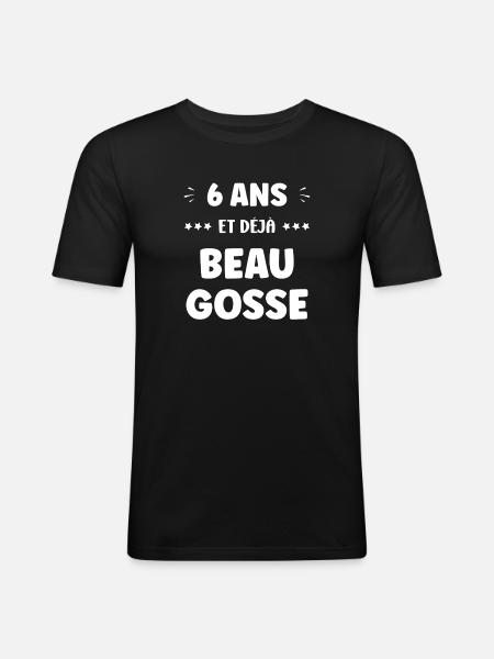 Six years old already handsome - Men's Slim Fit T-Shirt - black