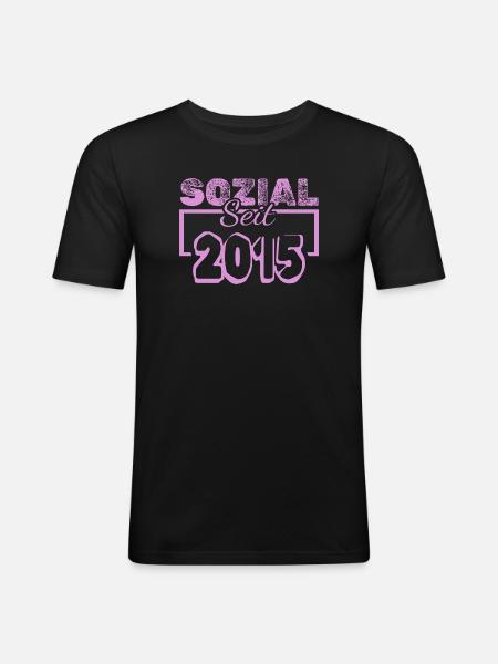 Social Pink since 2013 - Men's Slim Fit T-Shirt - black