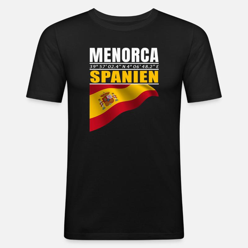 Menorca - Männer Slim Fit T-Shirt - Schwarz