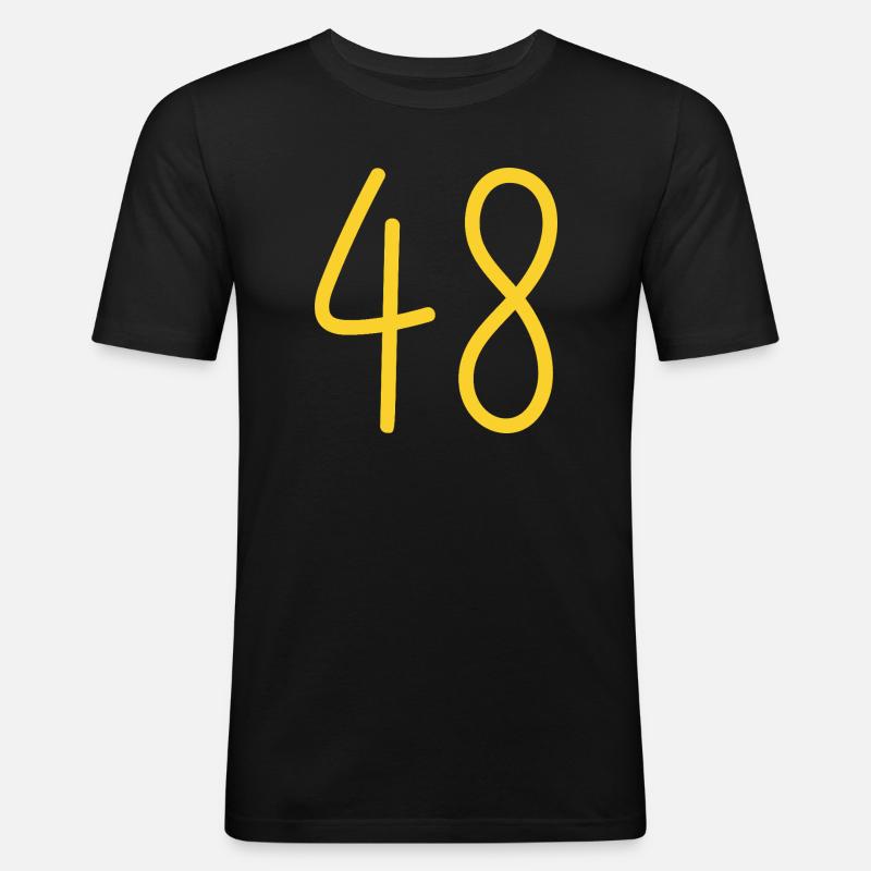 48 - Männer Slim Fit T-Shirt - Schwarz