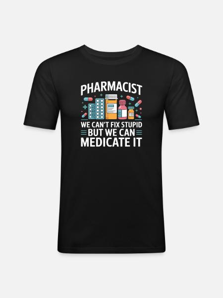Pharmacist saying: Medicate It - Men's Slim Fit T-Shirt - black