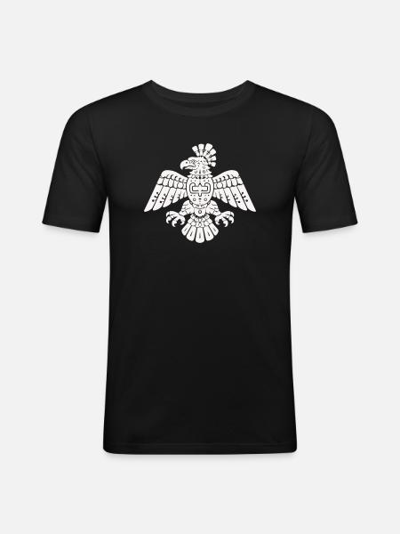 Aztec Eagle Totem Pattern - Men's Slim Fit T-Shirt - black