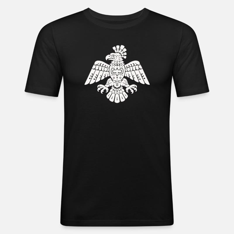Aztec Eagle Totem Pattern - Men's Slim Fit T-Shirt - black