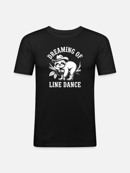 Sloth dreams of line dancing - Men's Slim Fit T-Shirt - black