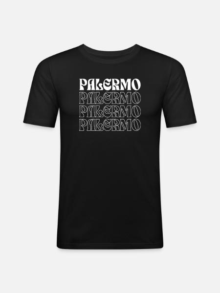 Palermo logo design - Men's Slim Fit T-Shirt - black