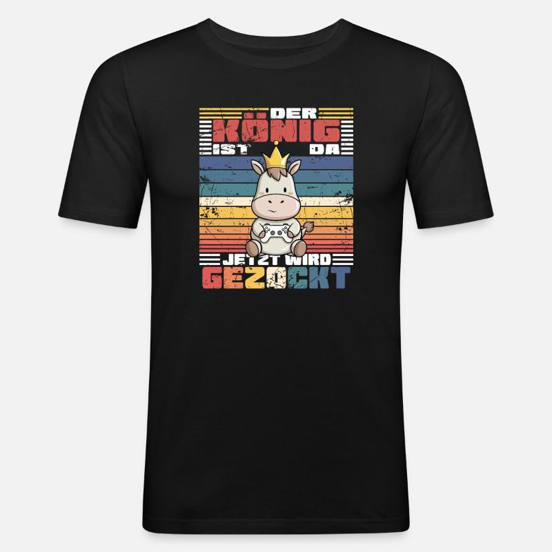 Game König computerspiel - Männer Slim Fit T-Shirt - Schwarz