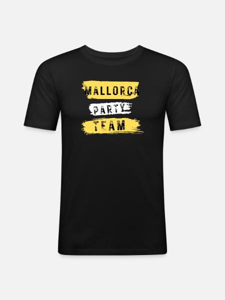 Mallorca Party Team - Männer Slim Fit T-Shirt - Schwarz