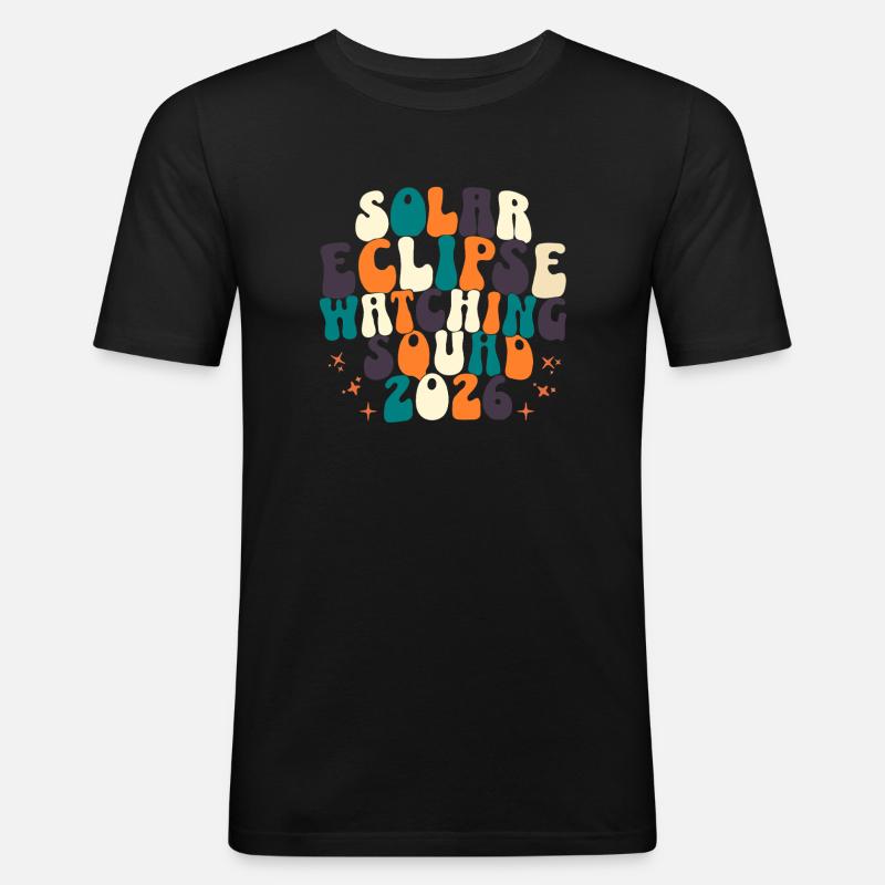 Solar Eclipse Watching Squad 2026 - Men's Slim Fit T-Shirt - black