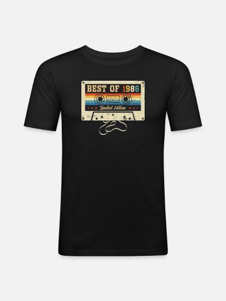 Best Of 1986 40th Birthday - Men's Slim Fit T-Shirt - black