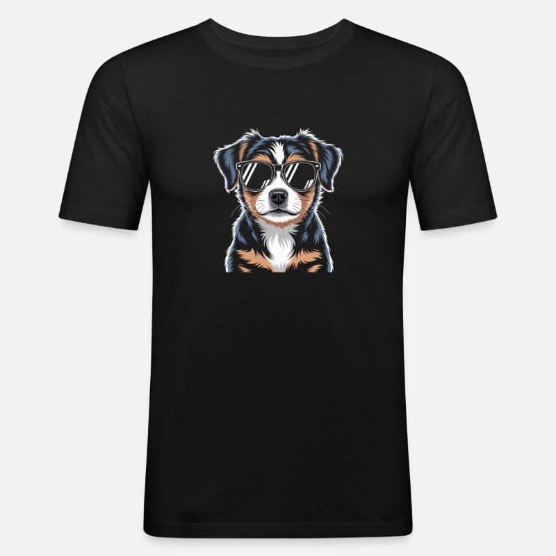 Berner Sennenhund - Männer Slim Fit T-Shirt - Schwarz
