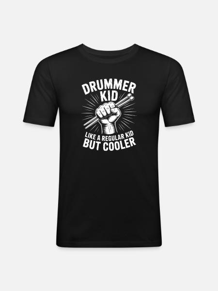 Drummer Saying Funny Drummer Gift - Men's Slim Fit T-Shirt - black