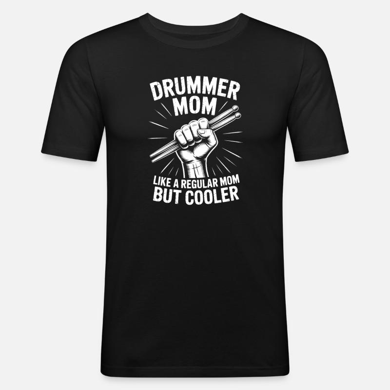 Drummer Spruch Lustiges Schlagzeuger Geschenk - Männer Slim Fit T-Shirt - Schwarz