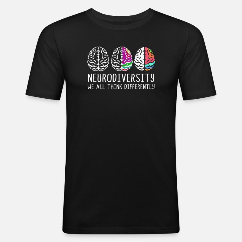 Neurodiversity Autism Brain ADHD Asperger - Men's Slim Fit T-Shirt - black