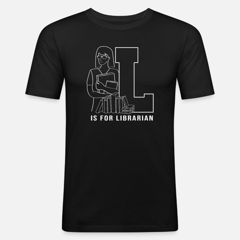 Leseratte Bibliothek Lesen - Männer Slim Fit T-Shirt - Schwarz