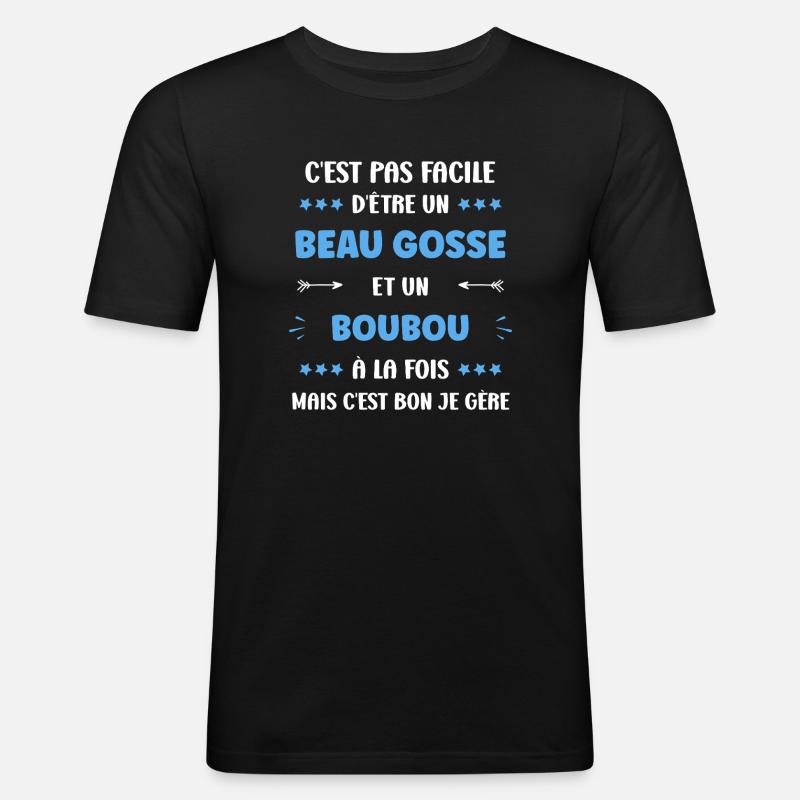 Boubou - Männer Slim Fit T-Shirt - Schwarz