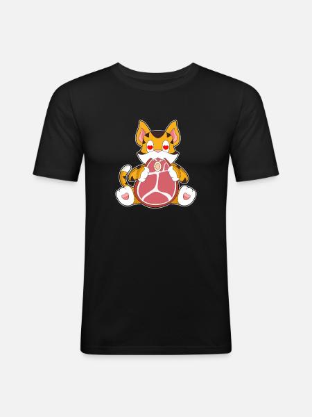 Tiger Fleisch - Männer Slim Fit T-Shirt - Schwarz