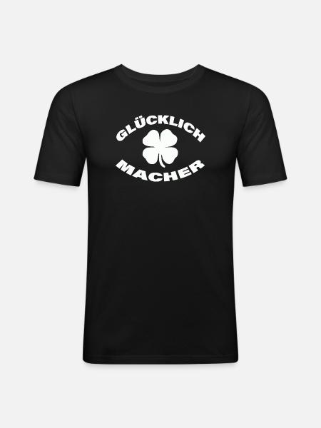 HAPPINESS MAKER - Men's Slim Fit T-Shirt - black