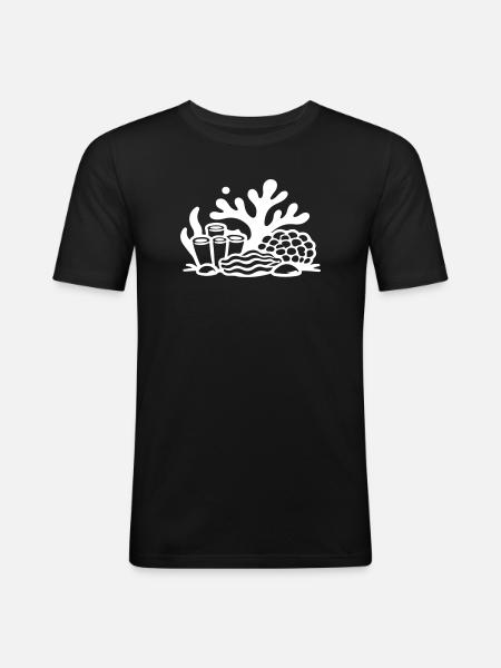 Océan récif corallien - T-shirt près du corps Homme - noir