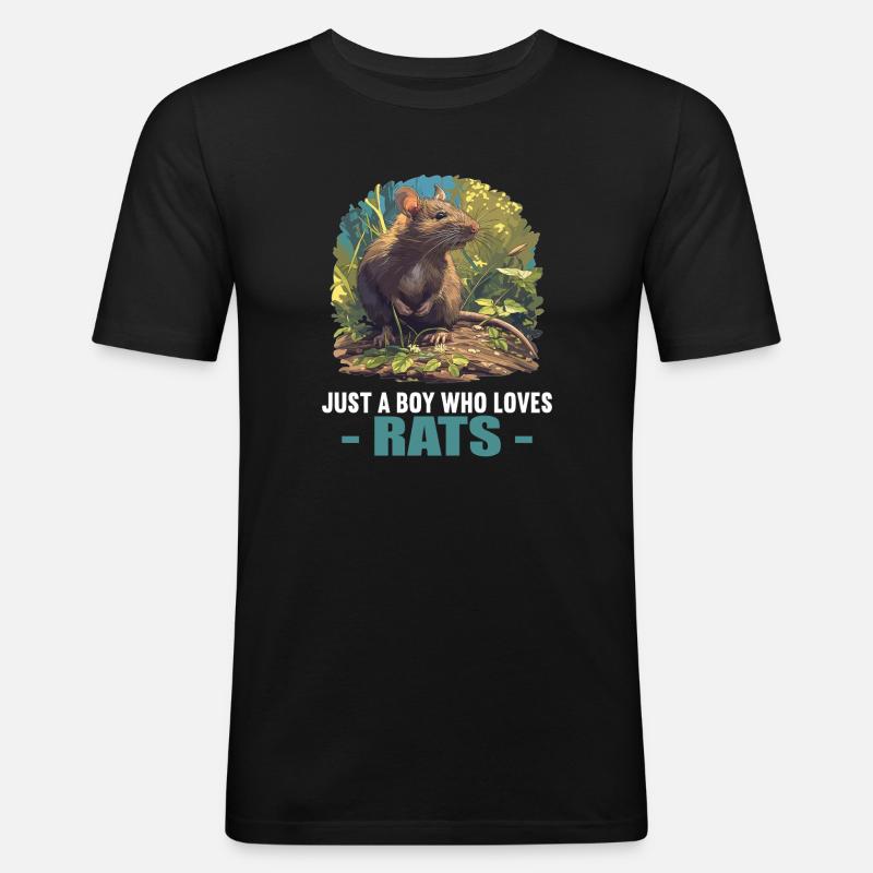 Ratten Ratte - Männer Slim Fit T-Shirt - Schwarz