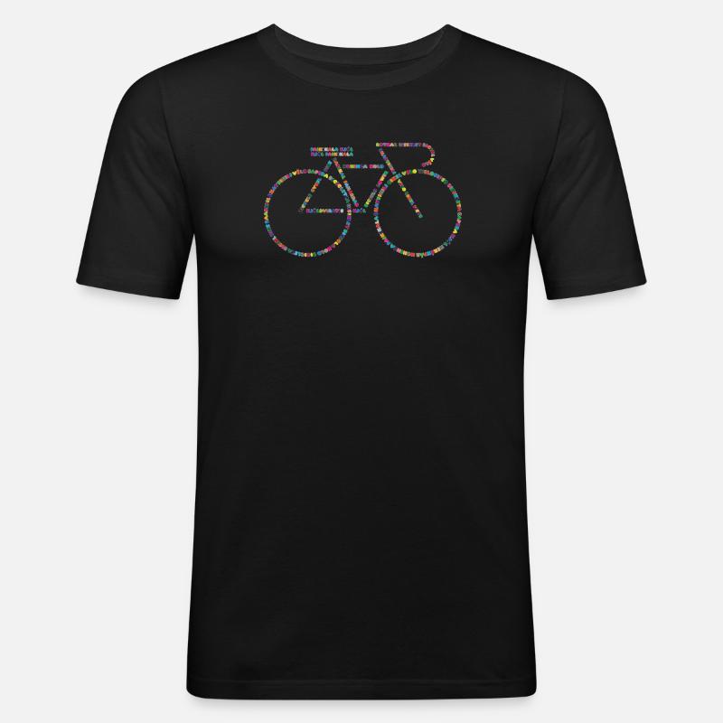 Fahrradsprachen V0 - Männer Slim Fit T-Shirt - Schwarz