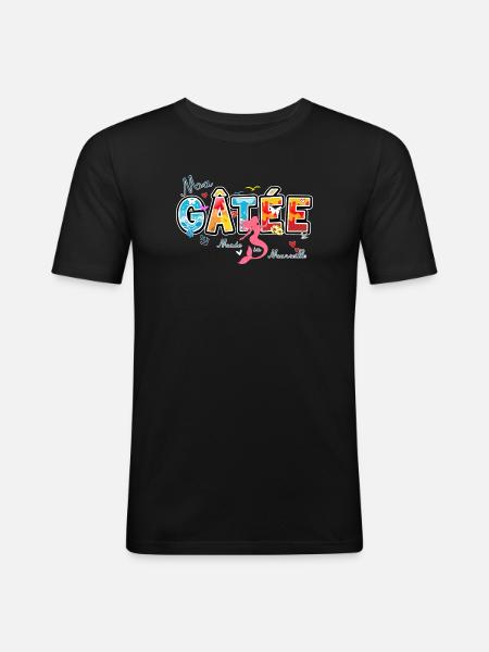 Ma Gatée, Expression marseillaise, valentines gift - Men's Slim Fit T-Shirt - black