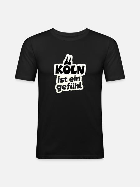 Cologne is a feeling Cologne cathedral - Men's Slim Fit T-Shirt - black