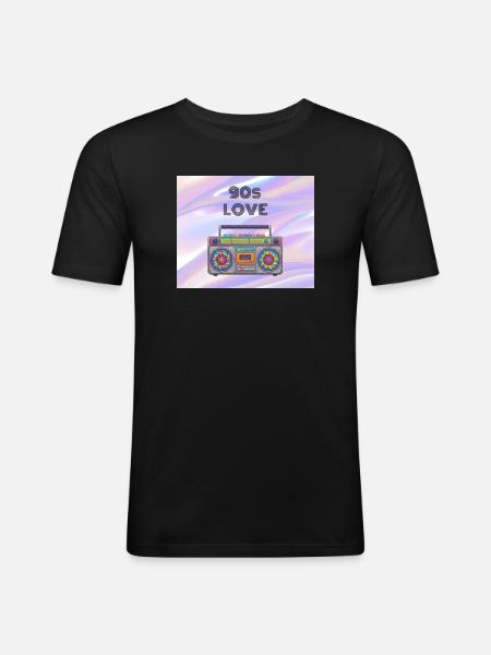 90s Love Boombox - Men's Slim Fit T-Shirt - black