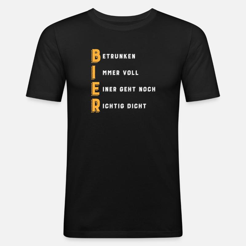 BIER Akronym - Männer Slim Fit T-Shirt - Schwarz