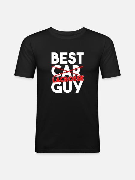 Bester Lacrosse-Sportspieler-Trainer - Männer Slim Fit T-Shirt - Schwarz