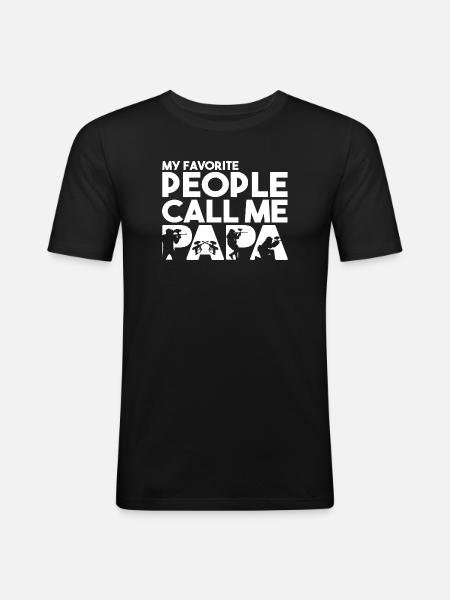 Favorite People Call Me Papa Paintball Dad - Men's Slim Fit T-Shirt - black