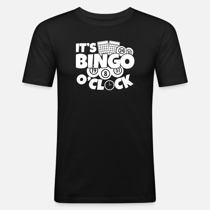 Bingo Player It´s Bingo O´Clock Bingo - Männer Slim Fit T-Shirt - Schwarz
