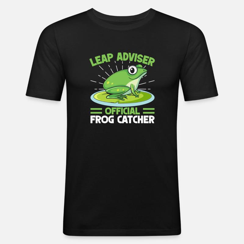 Frog Catcher Leap Adviser Frog - Männer Slim Fit T-Shirt - Schwarz